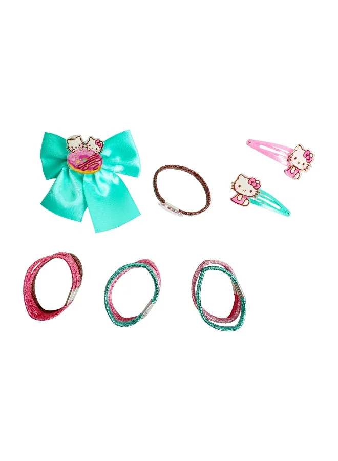 Sanrio  Sanrio Hello Kitty 2 Hair Clips/1Bow/10 Glitter Elastic for Women | Best Price UAE